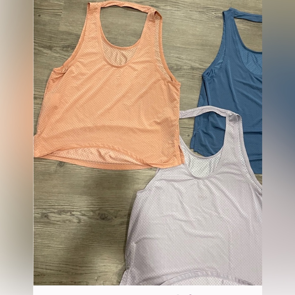 Set of 2 Nike Women's Dri-FIT Tank Top - Peach, and Lavender (blue sold)